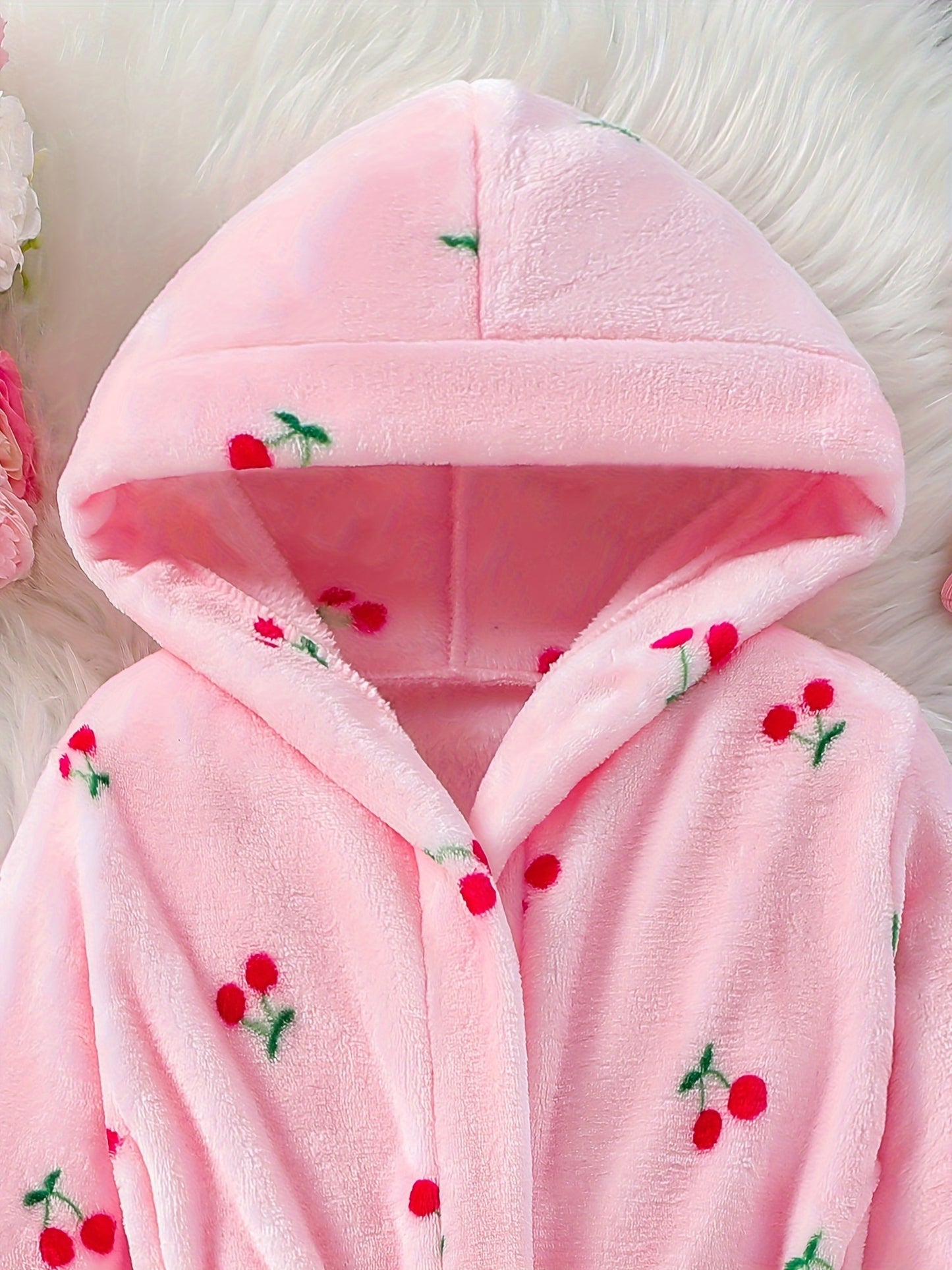 Cherry Robe Soft Warm Hooded Bathrobe (Assorted Sizes)