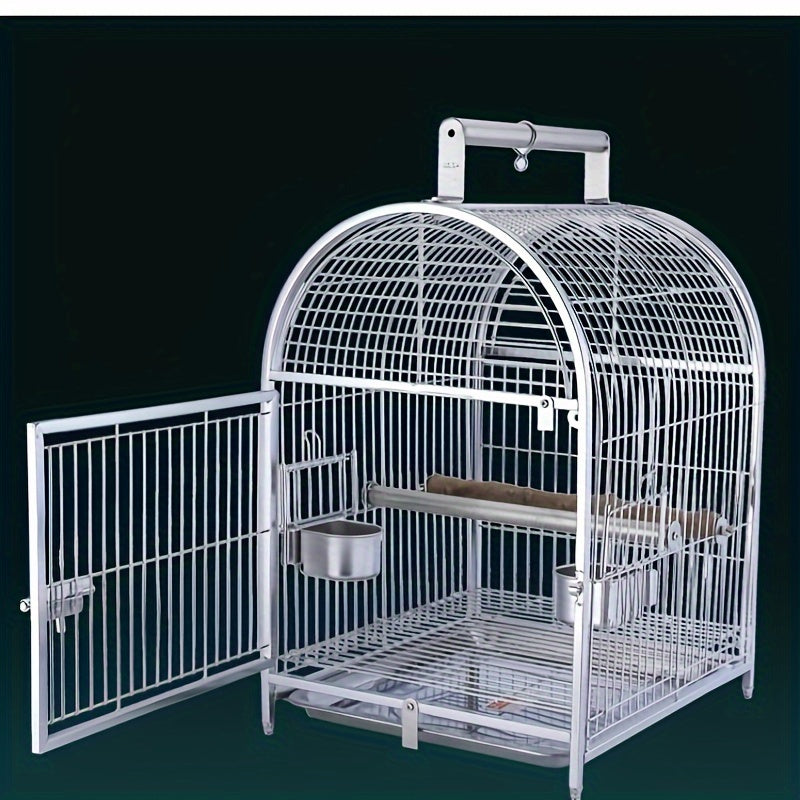 Curved Stainless Steel Transport Bird Cage