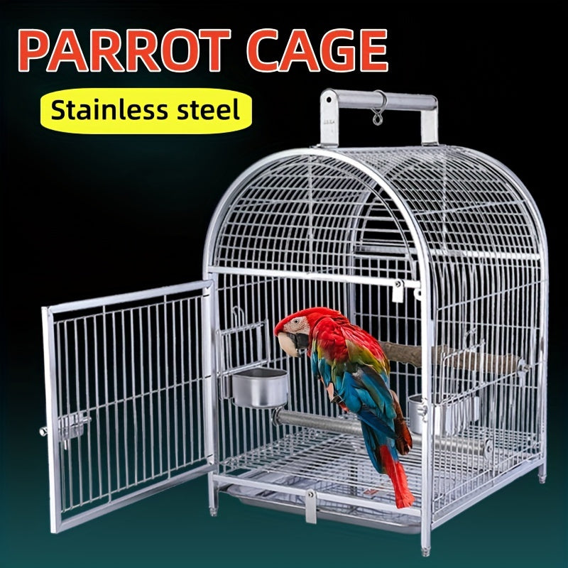 Curved Stainless Steel Transport Bird Cage