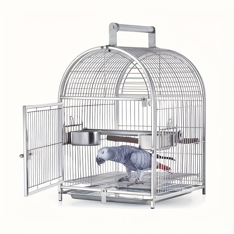 Curved Stainless Steel Transport Bird Cage