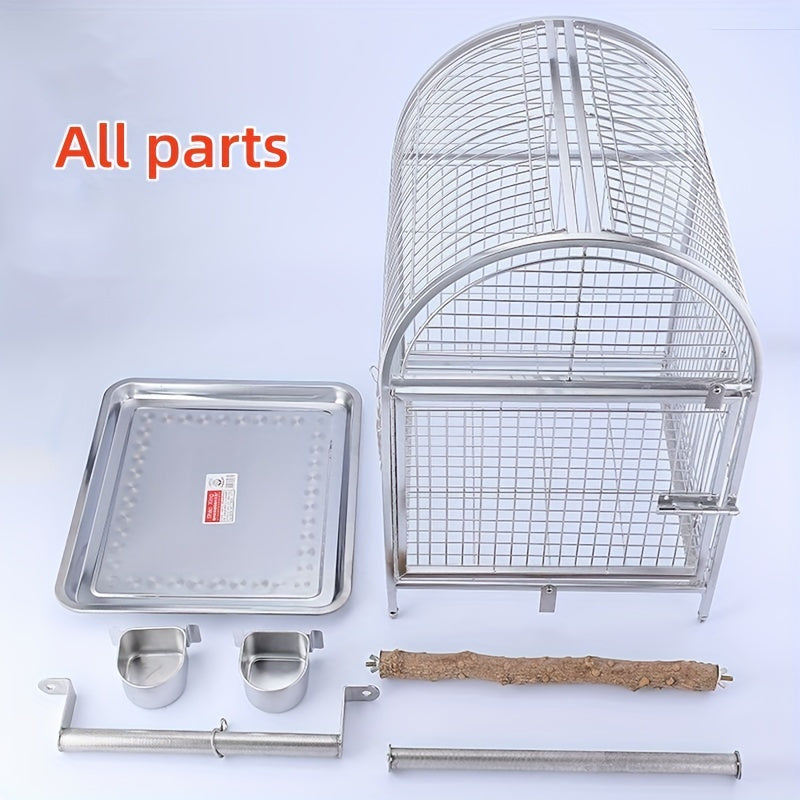 Curved Stainless Steel Transport Bird Cage