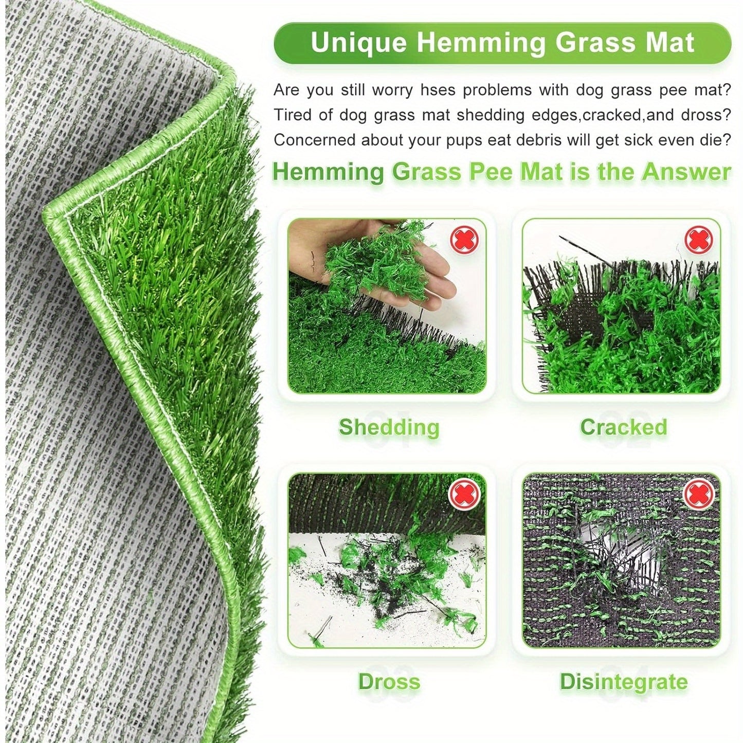 Pet Grass Potty Pad Artificial Grass Patch (Assorted Sizes)