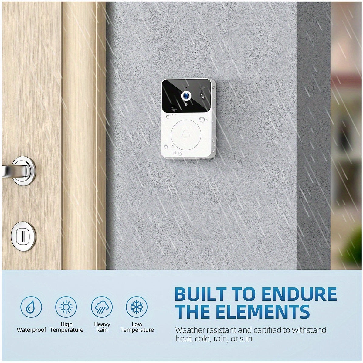 Doorbell Camera Wireless Video Doorbell (White)