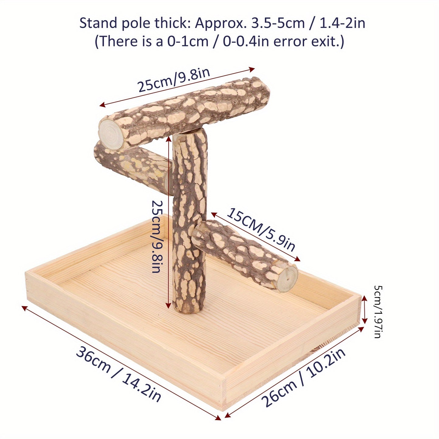 Rugged Natural Bird Play Stand