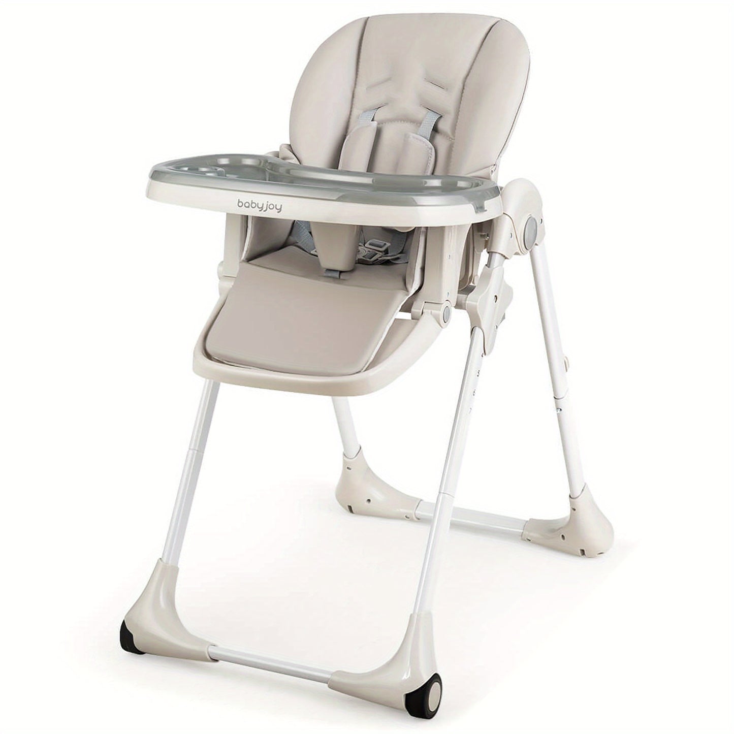 Adjustable Baby High Chair With Casters (Grey)