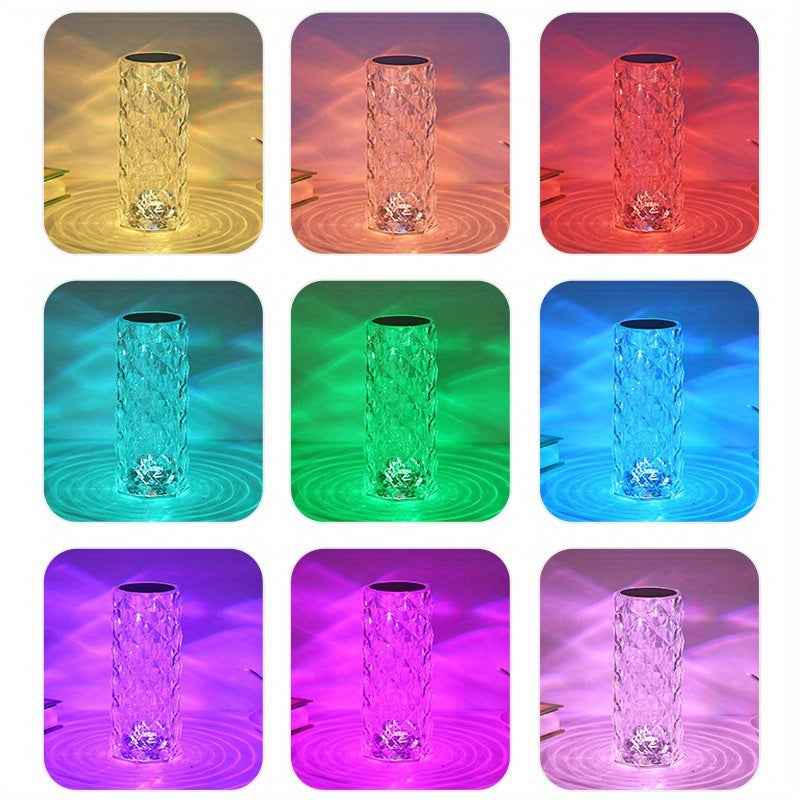 Portable LED Crystal Diamond Rose Table Lamp