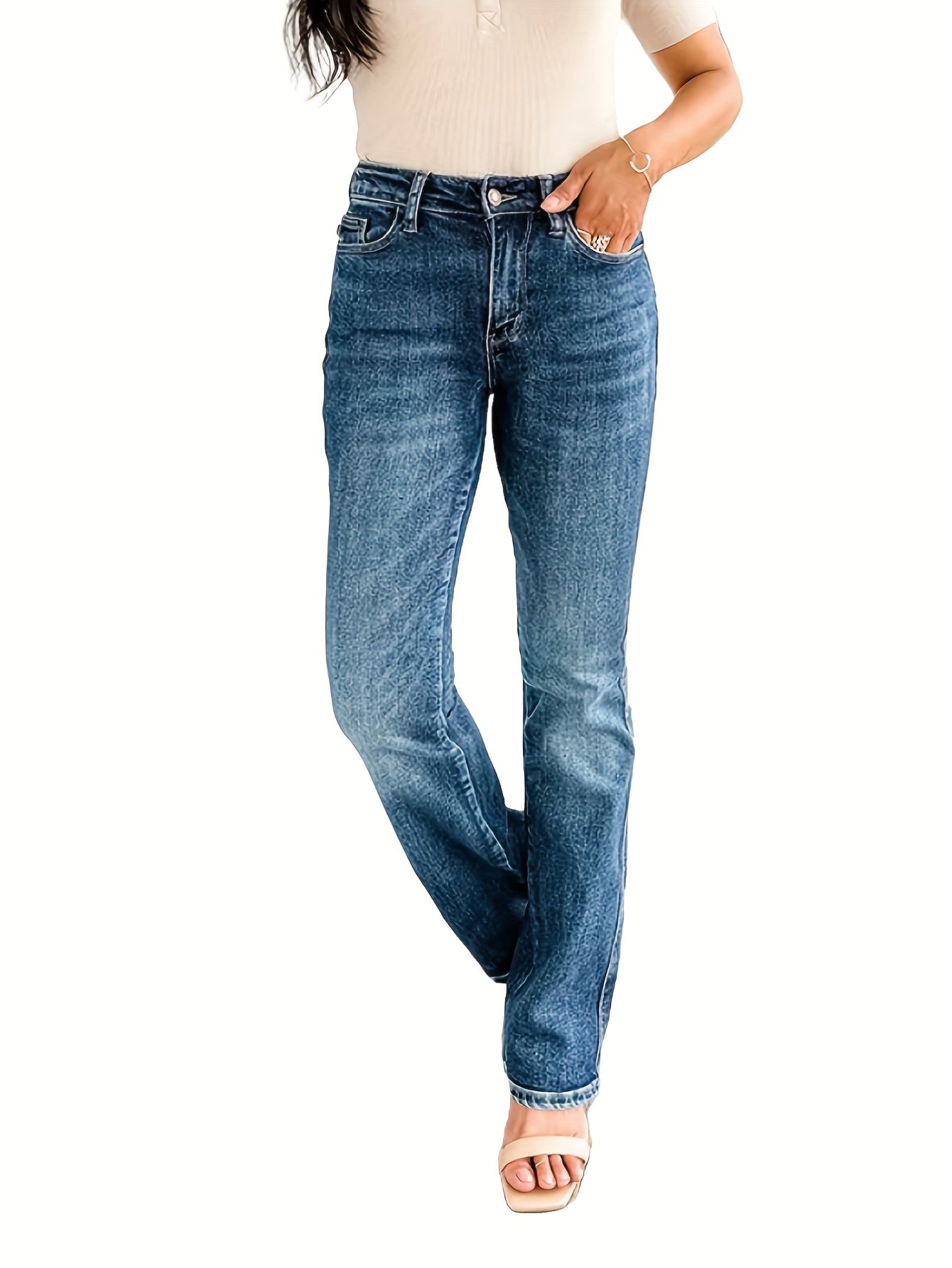 Fashion High Waist Stretch Slim Straight Jeans (Assorted Styles)