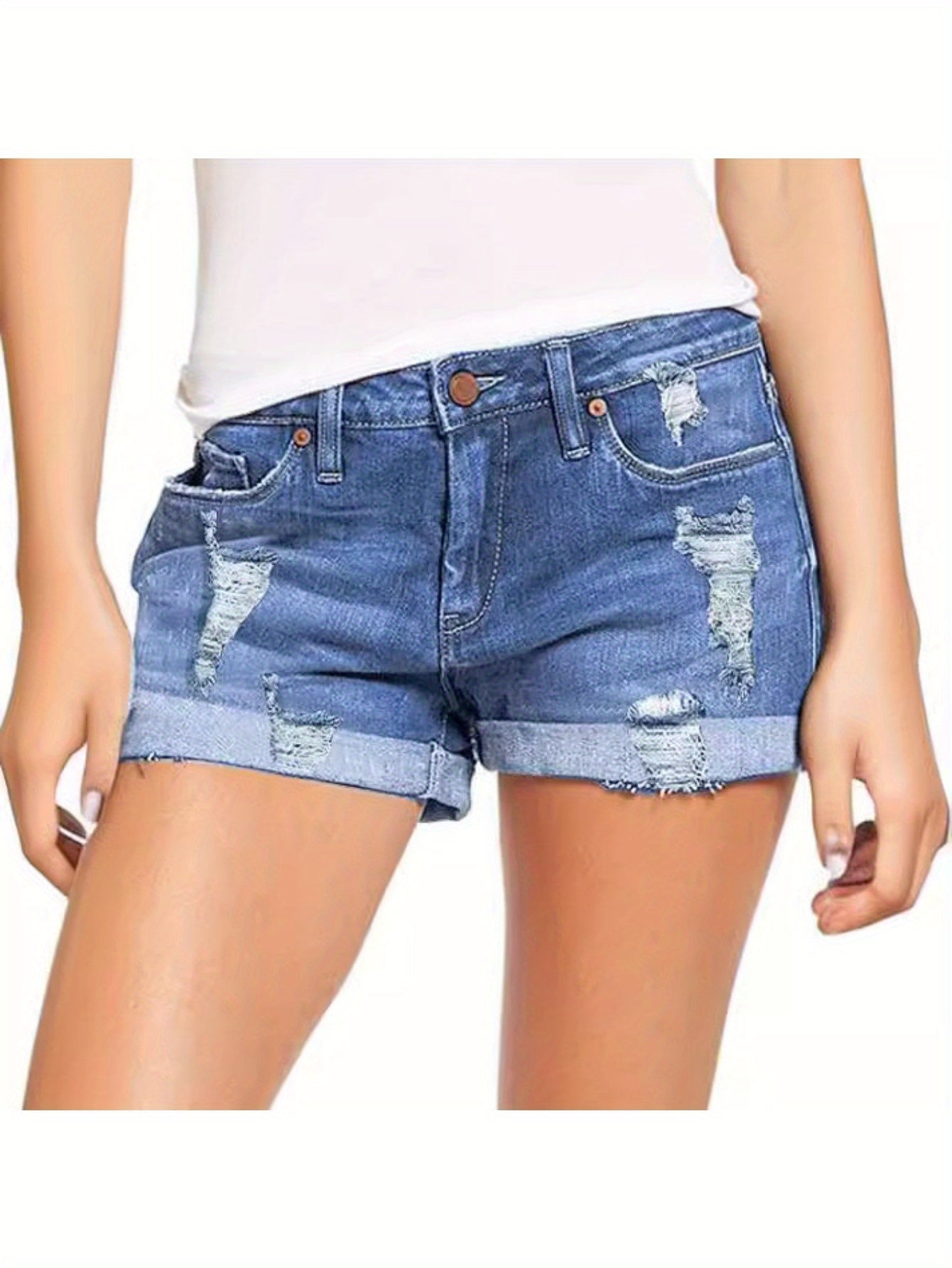 Casual High-Waisted Denim Shorts (Assorted Styles)