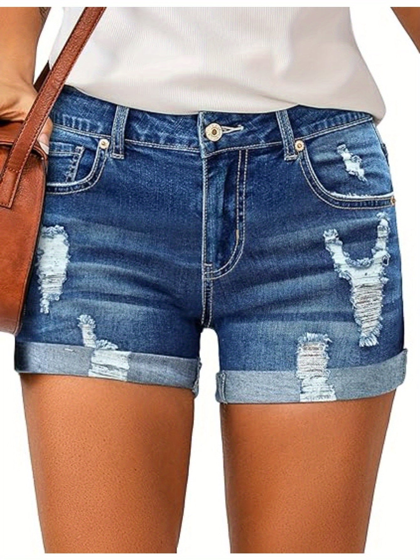 Casual High-Waisted Denim Shorts (Assorted Styles)