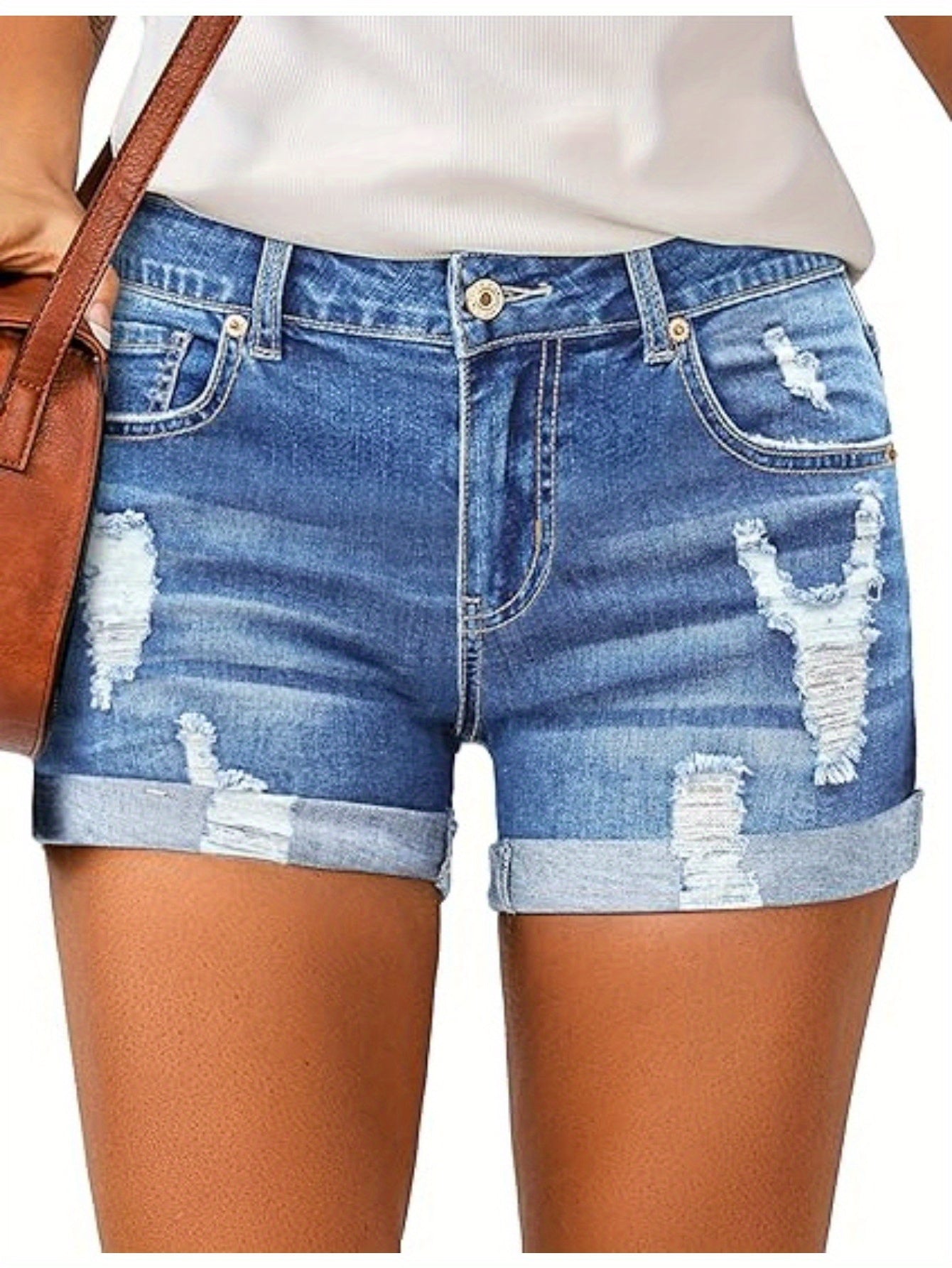 Casual High-Waisted Denim Shorts (Assorted Styles)