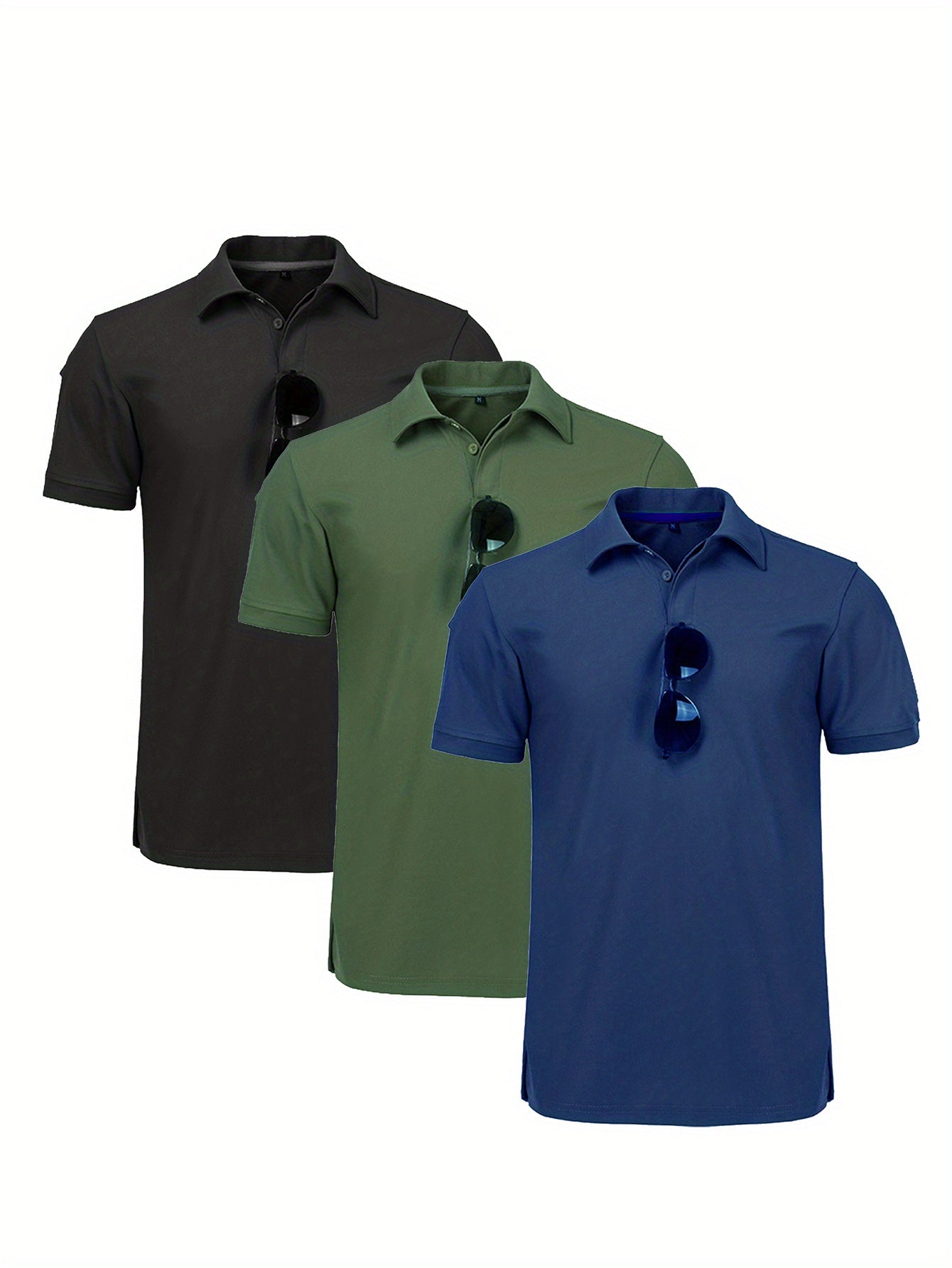 Polo Shirts Quick-Dry Cool Short Sleeve (3 Pcs.)