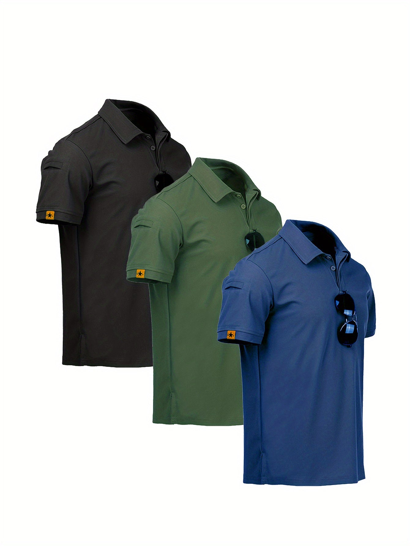 Polo Shirts Quick-Dry Cool Short Sleeve (3 Pcs.)