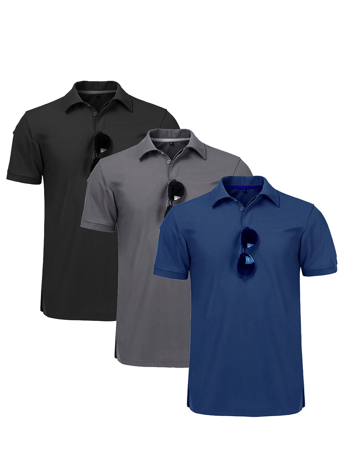 Polo Shirts Quick-Dry Cool Short Sleeve (3 Pcs.)