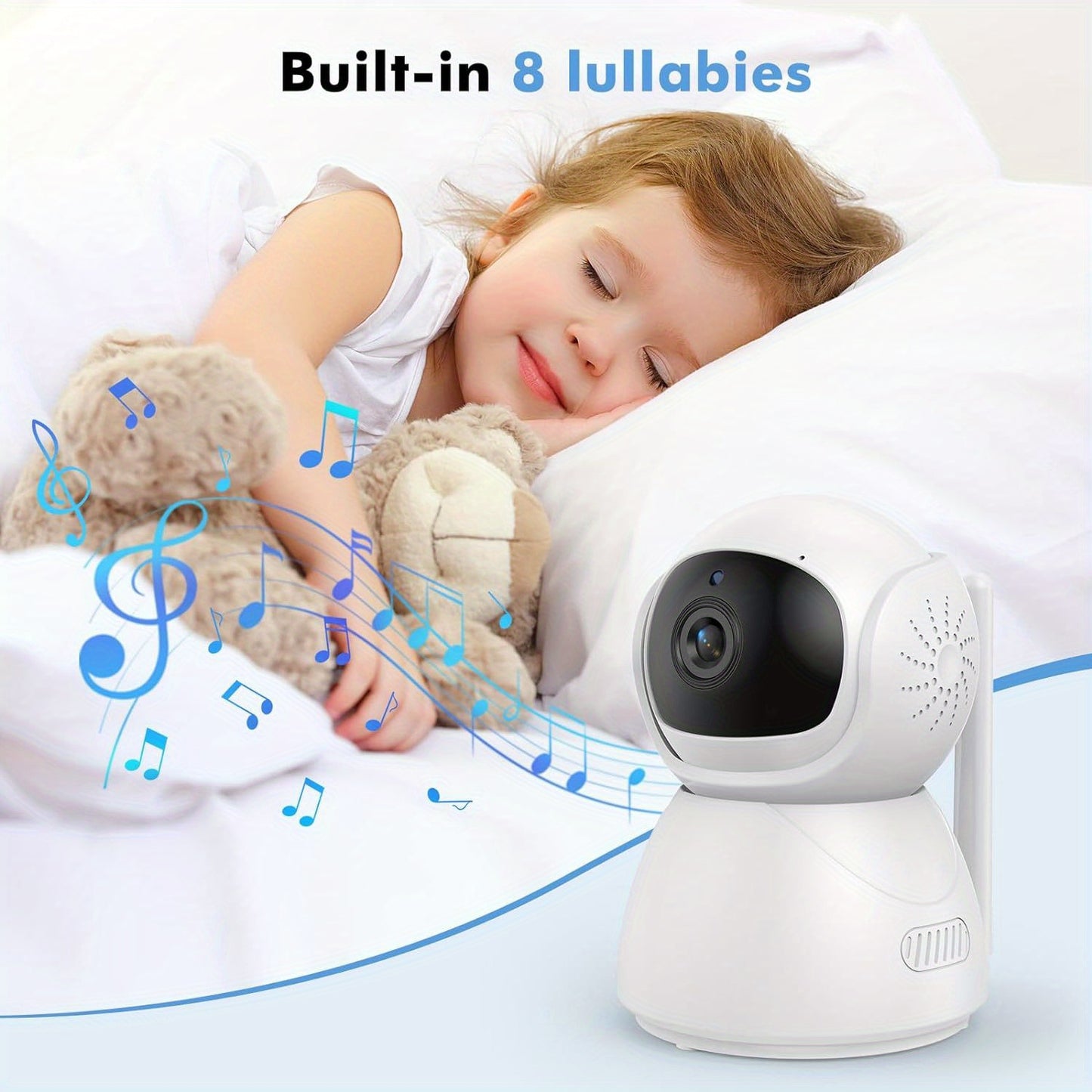 Smart Baby Monitor with Camera and Audio (White)