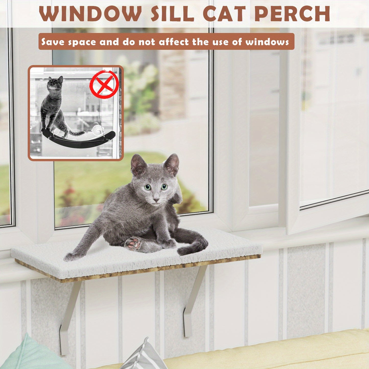 HD Cat Look-Out Window Perch (White)