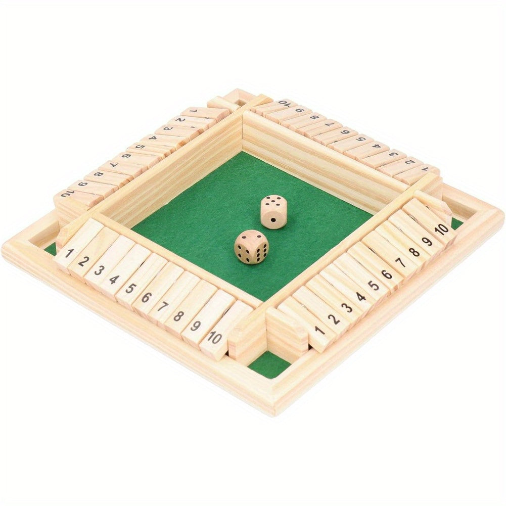 Shut The Box Wooden Board Dice Game (Green)