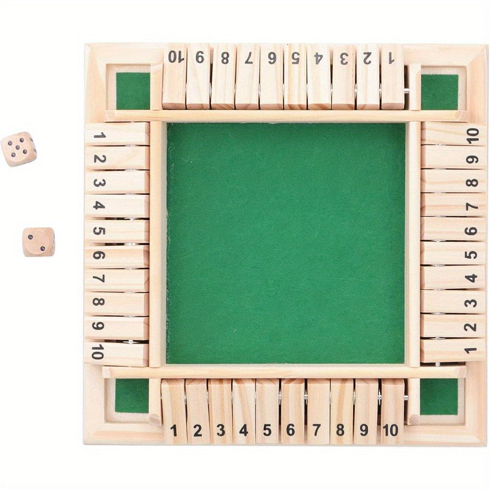 Shut The Box Wooden Board Dice Game (Green)