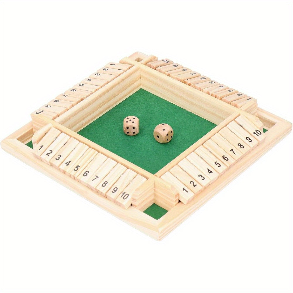 Shut The Box Wooden Board Dice Game (Green)