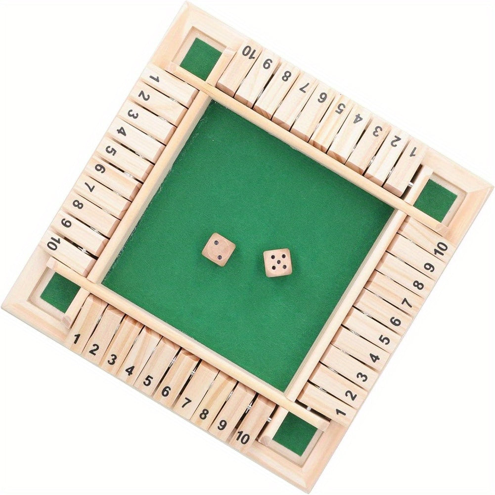 Shut The Box Wooden Board Dice Game (Green)