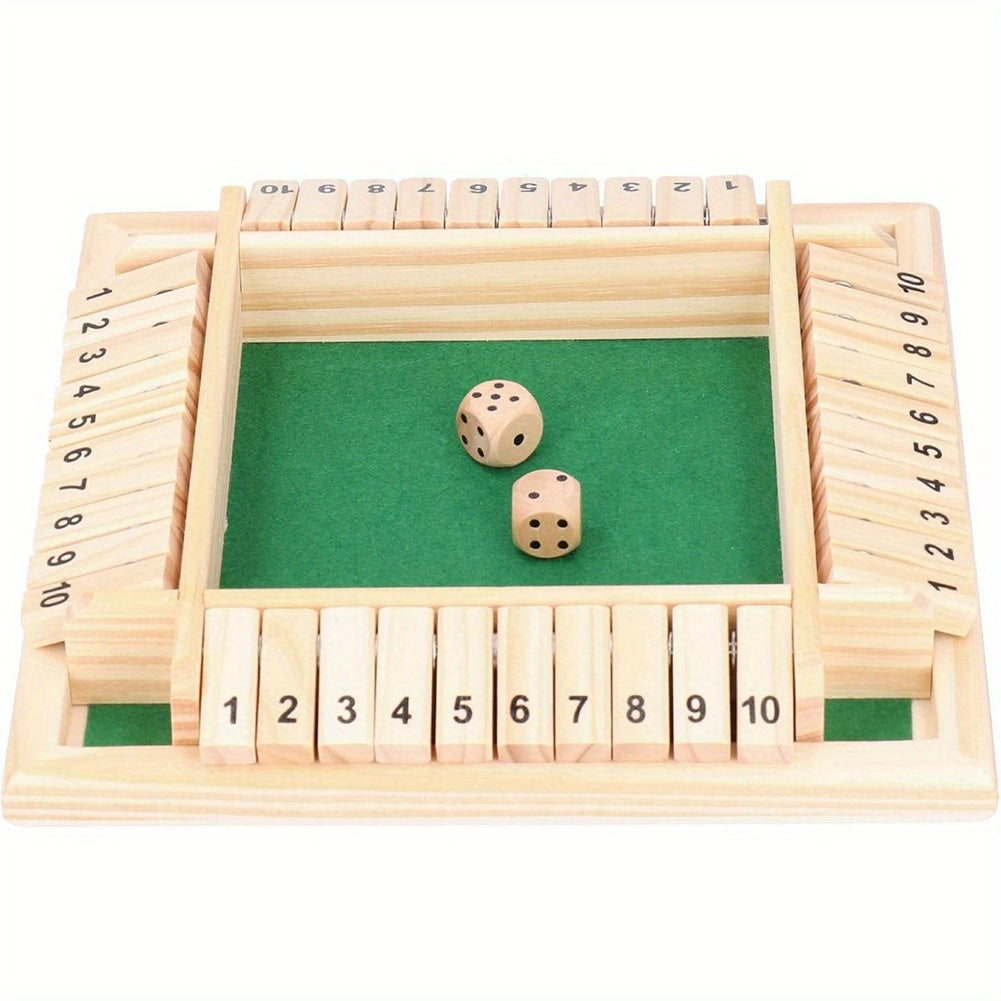 Shut The Box Wooden Board Dice Game (Green)