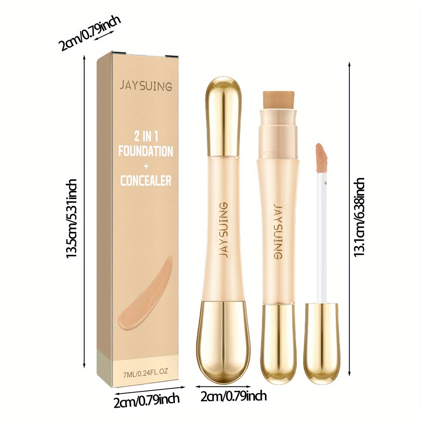 Foundation 2 in 1 Anti-Wrinkle Concealer with Built-in Brush (7 ml)