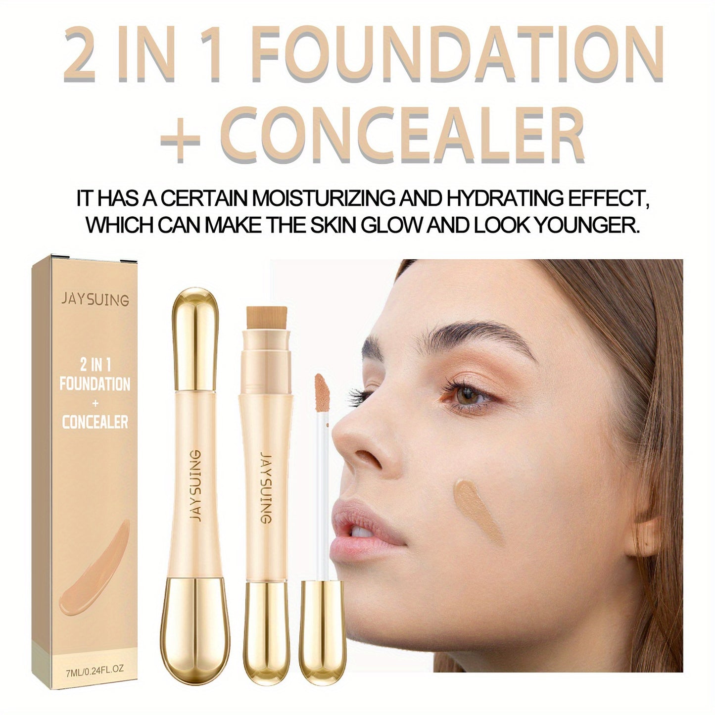 Foundation 2 in 1 Anti-Wrinkle Concealer with Built-in Brush (7 ml)