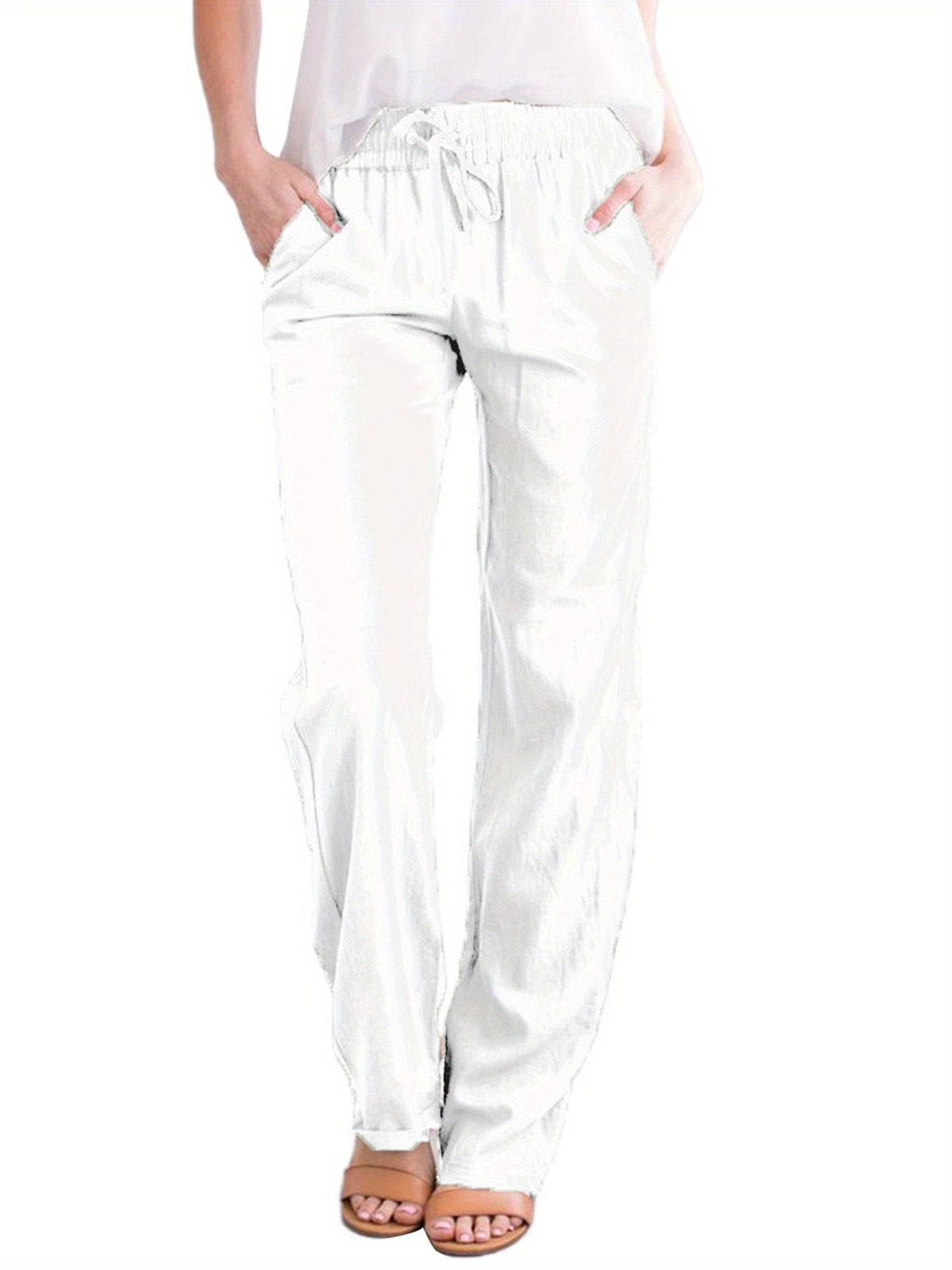 Loose Trousers Casual Solid Color Wide-leg (Assorted Styles)