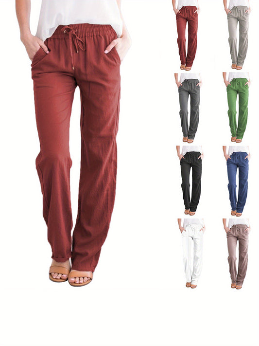 Loose Trousers Casual Solid Color Wide-leg (Assorted Styles)