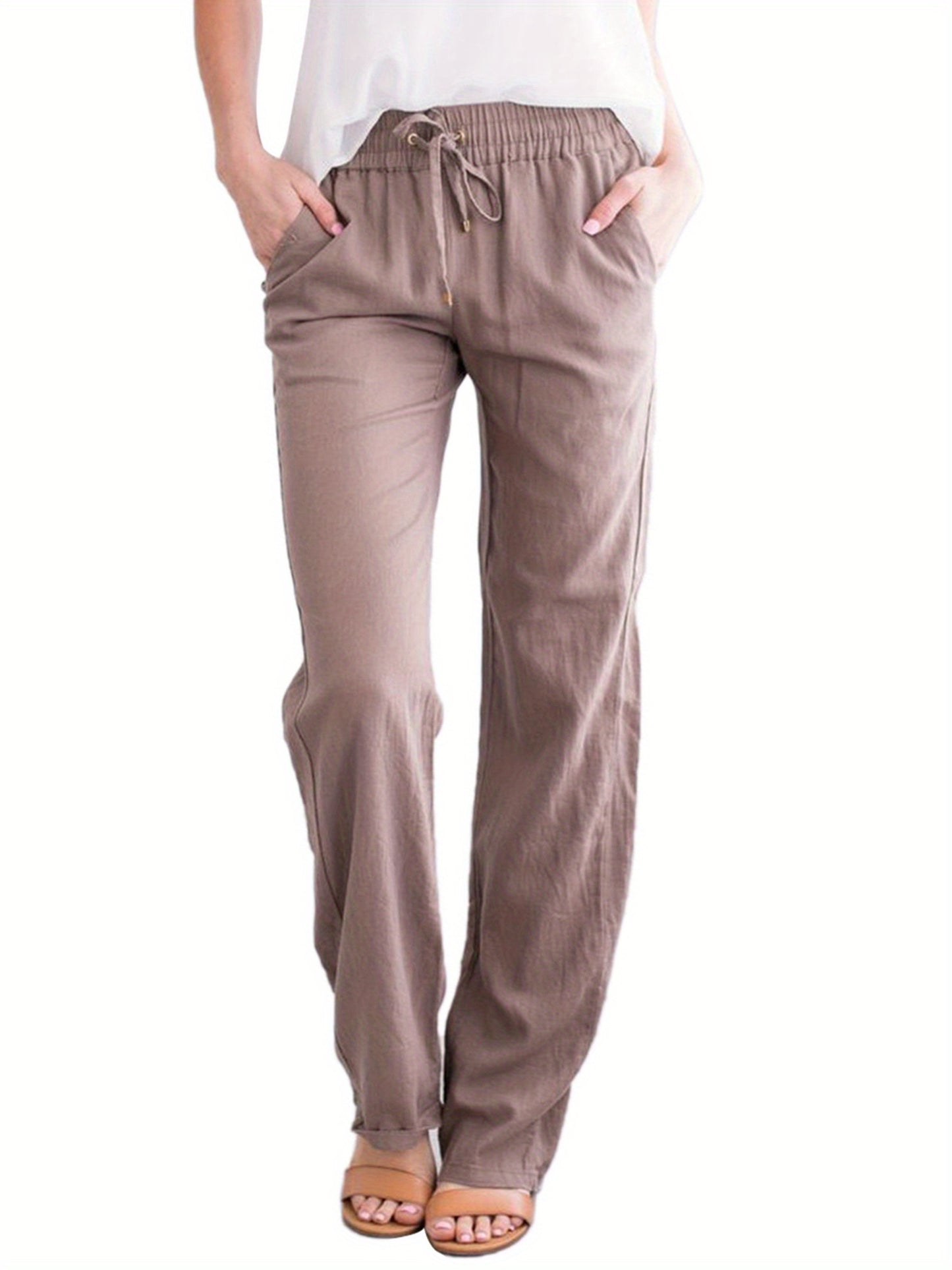 Loose Trousers Casual Solid Color Wide-leg (Assorted Styles)