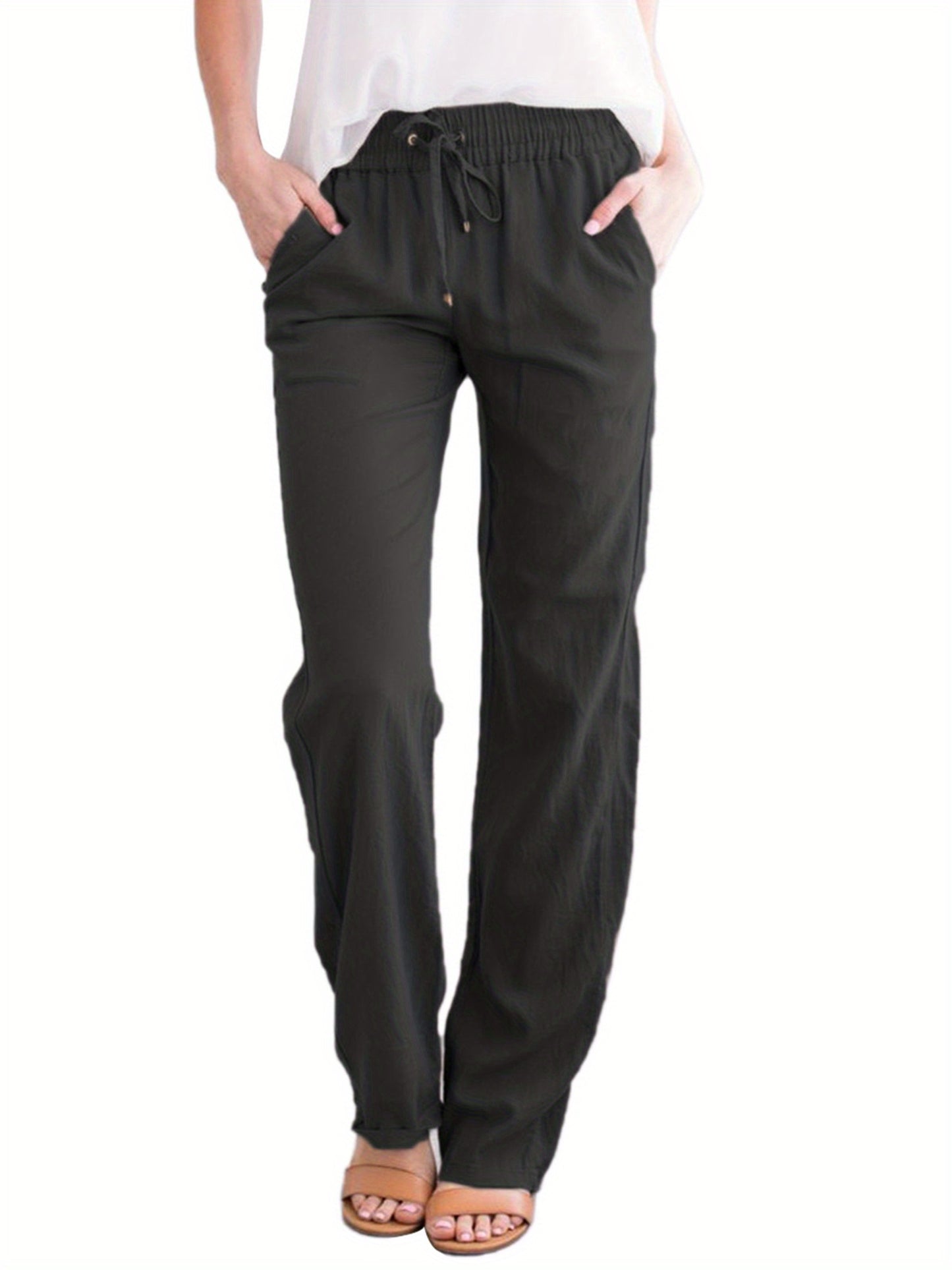 Loose Trousers Casual Solid Color Wide-leg (Assorted Styles)