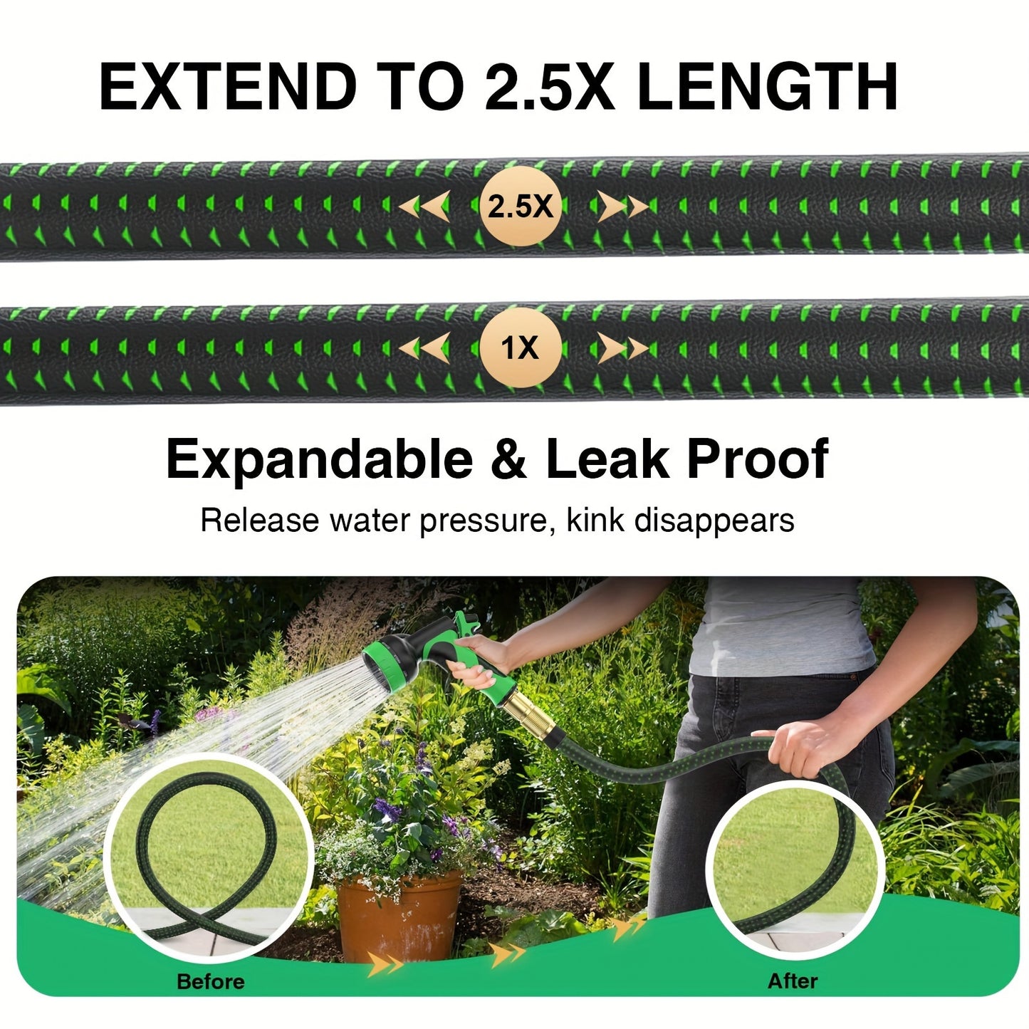 Heavy-Duty Expandable Water Hose (Assorted Sizes)