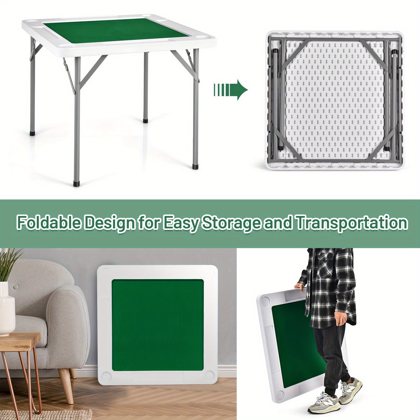 Portable Folding 4 Player Mahjong Table