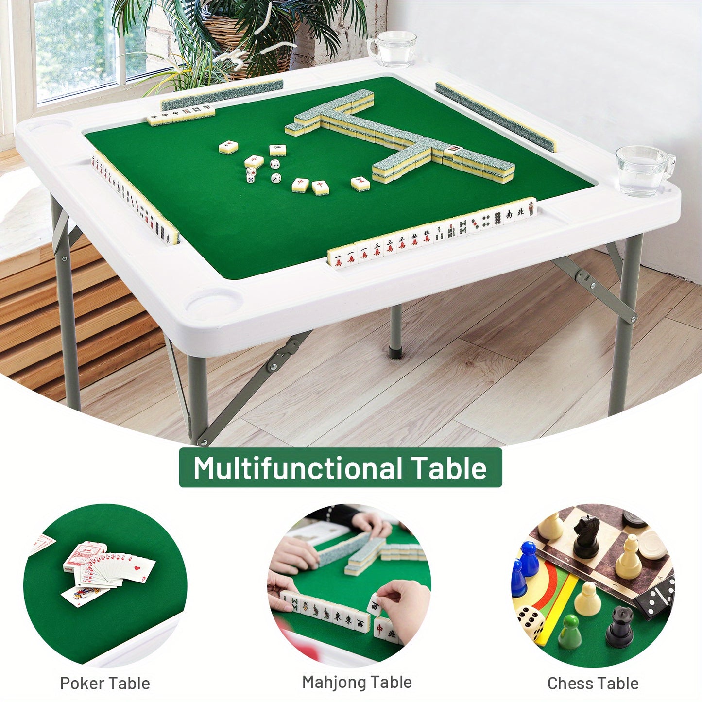 Portable Folding 4 Player Mahjong Table