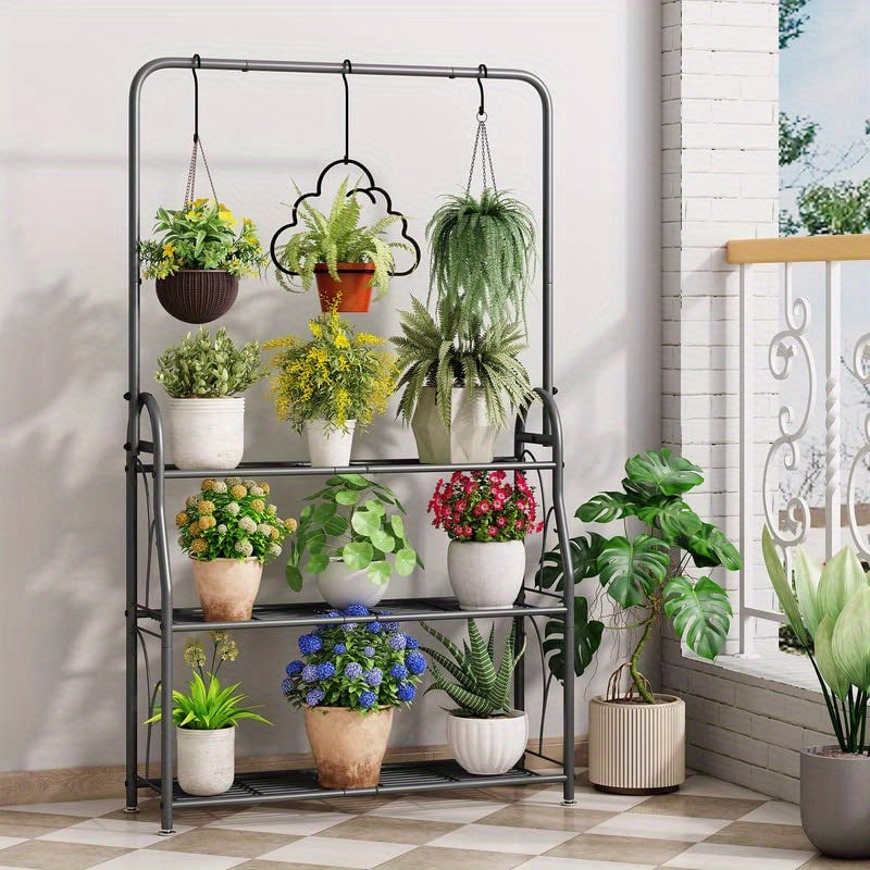 Metal 3-Tier Hanging Plant Stand (Assorted Colors)