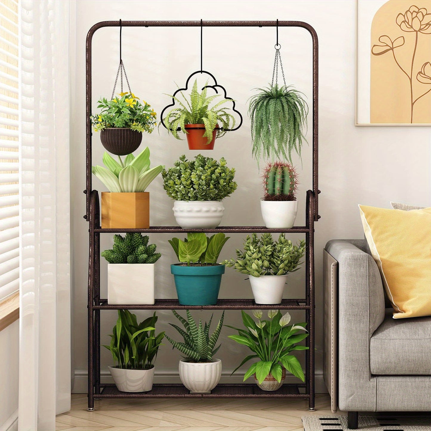 Metal 3-Tier Hanging Plant Stand (Assorted Colors)