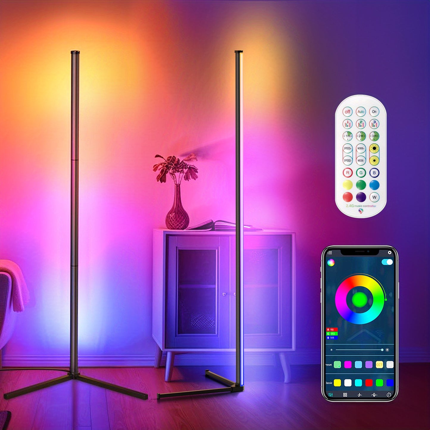 Smart RGBIC LED Floor Standing Atmosphere Lamp (Assorted Options)