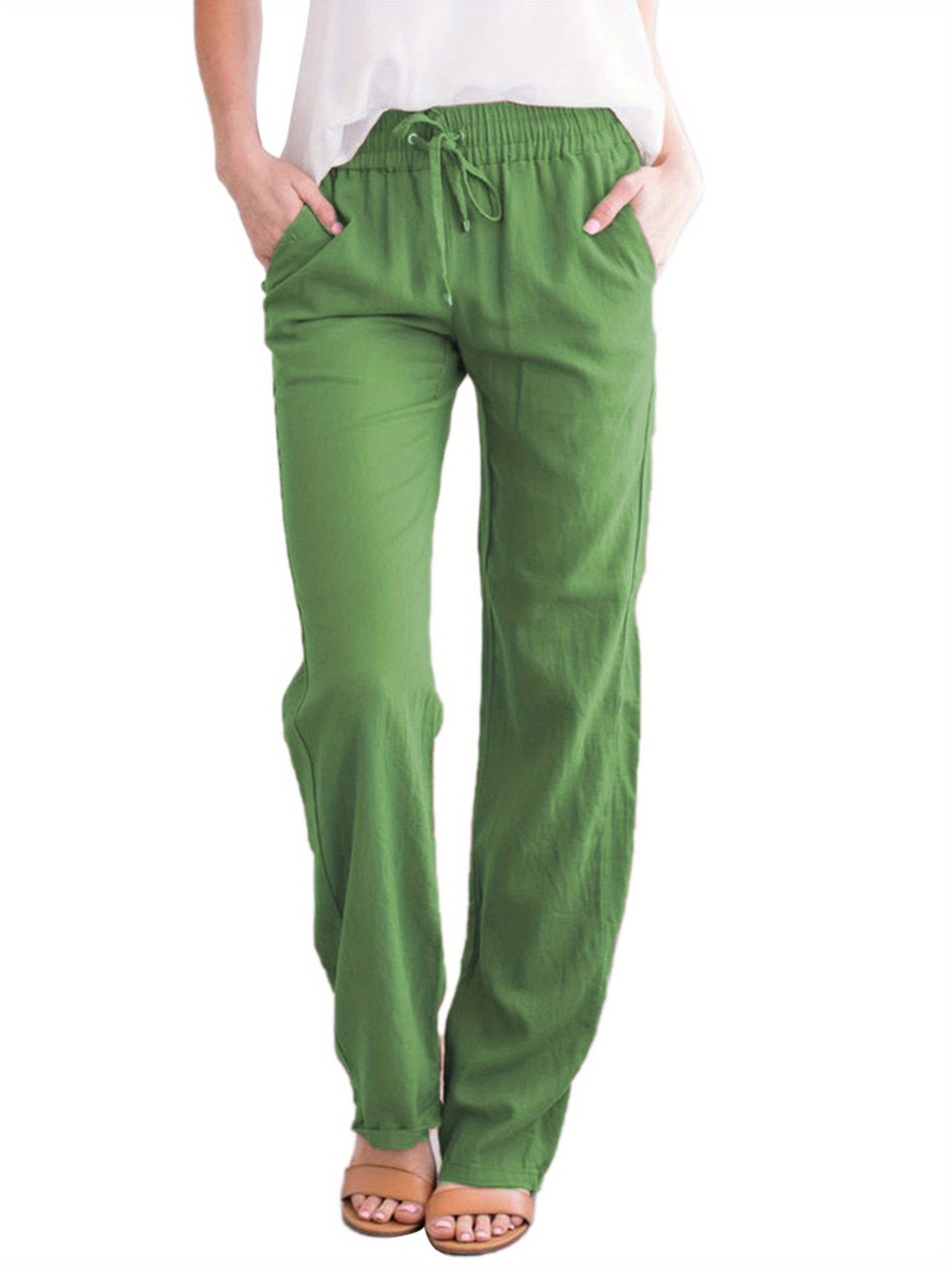 Loose Trousers Casual Solid Color Wide-leg (Assorted Styles)