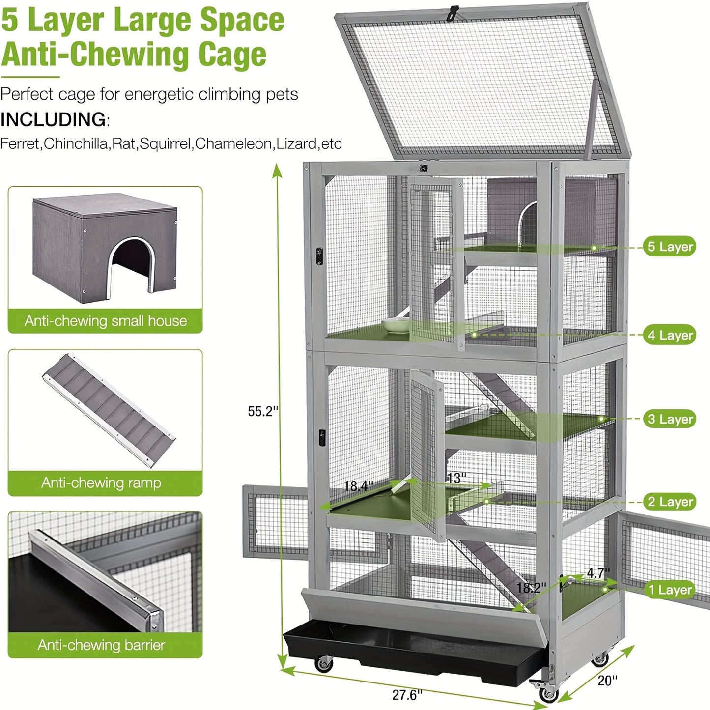 Multi Level Small Animal Habitat (Grey)