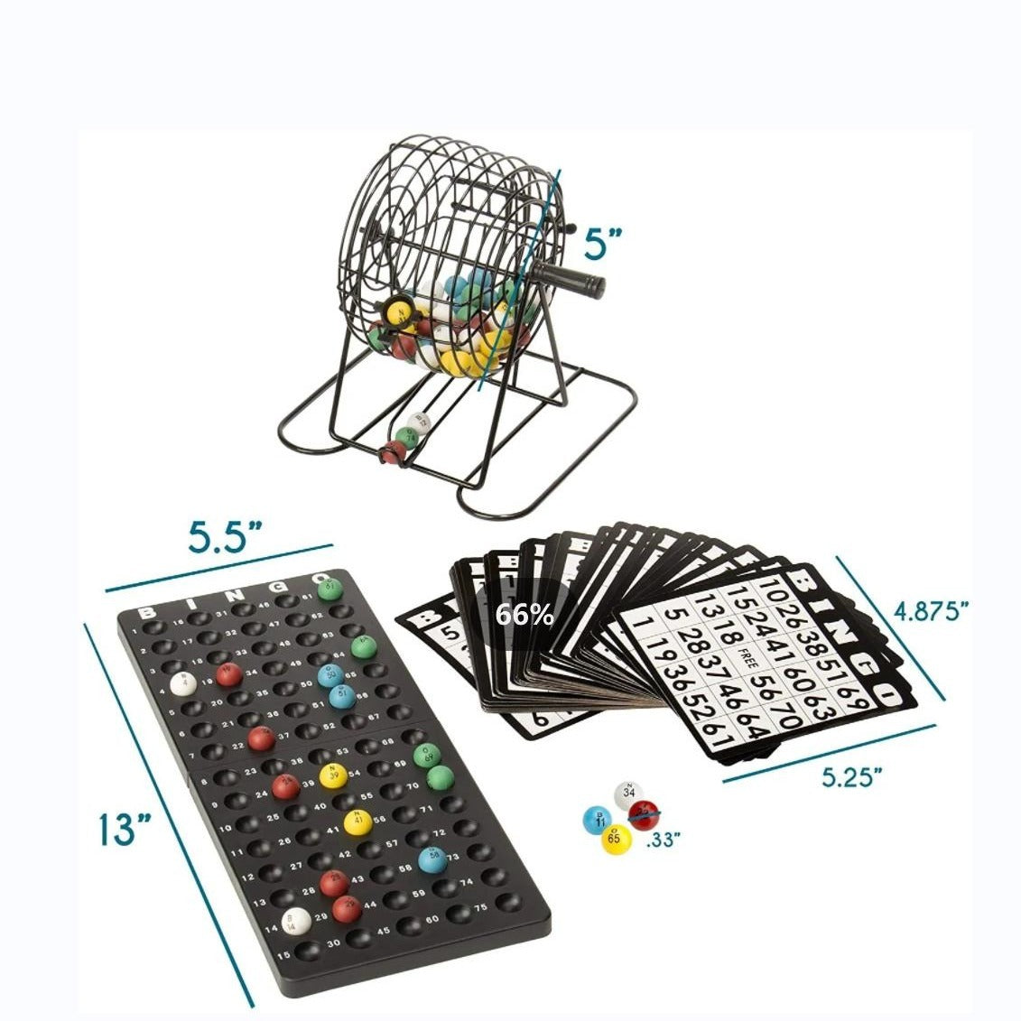 Deluxe Bingo Set 6 Inch Roller Cage System