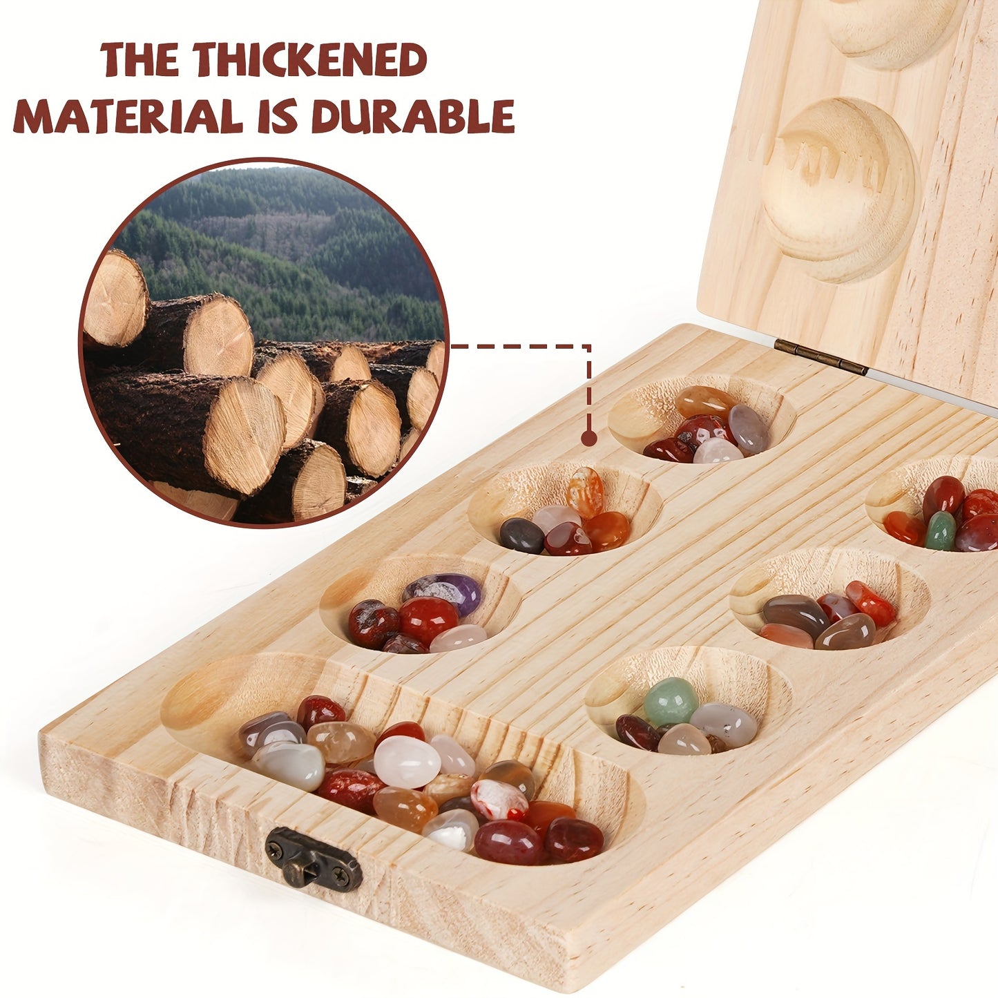 Wooden Mancala Board Game (Natural)