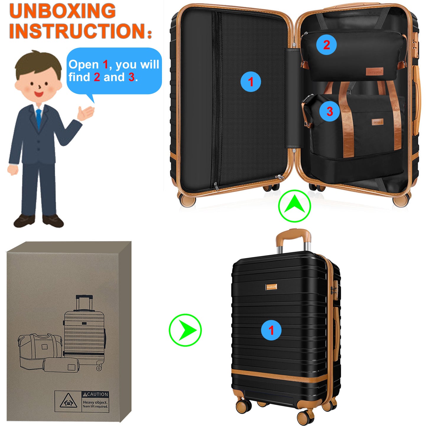 Quick Travel Suitcase & Luggage Set (Assorted Styles)