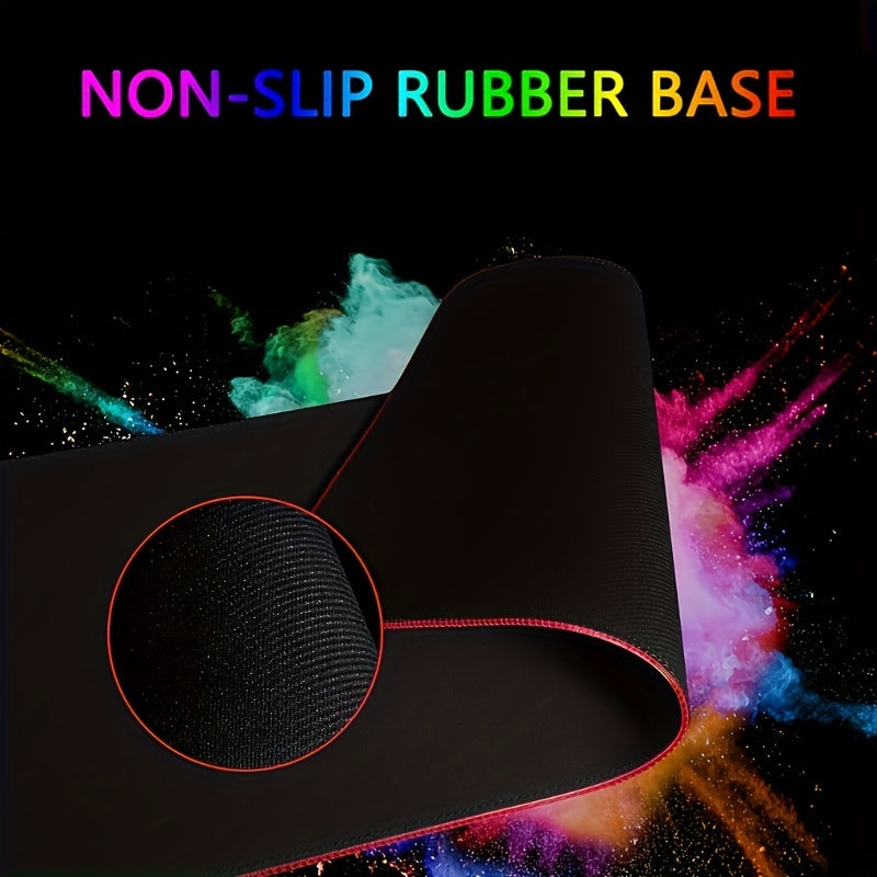 RGB Luminous Gaming Mouse Pad, 13 Expansion Modes, LED Non-slip Rubber Base Waterproof Mouse Pad, Computer Keyboard Mouse Pad, Multiple Size Options