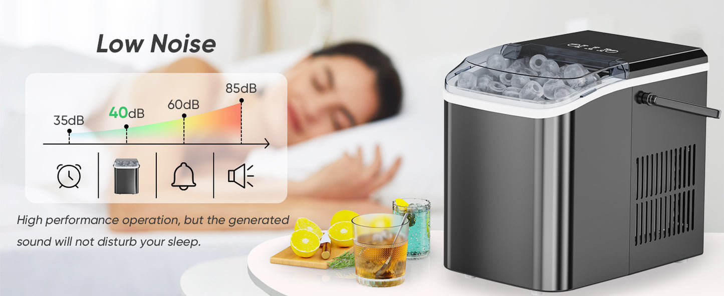 Countertop Bullet Ice Maker Portable Self-Cleaning