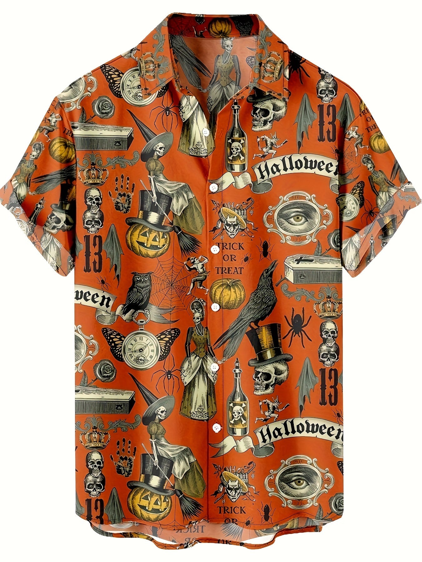 Halloween Pattern Lapel Shirt Button (Assorted Sizes)