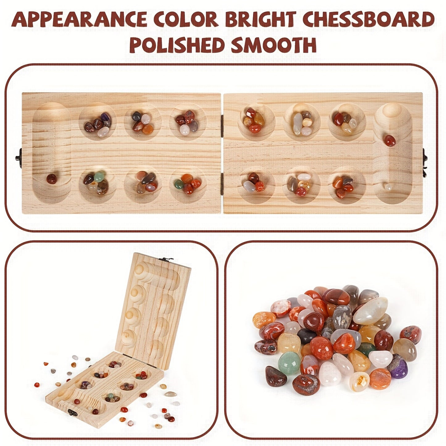 Wooden Mancala Board Game (Natural)