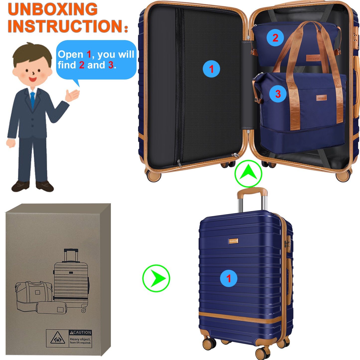 Quick Travel Suitcase & Luggage Set (Assorted Styles)