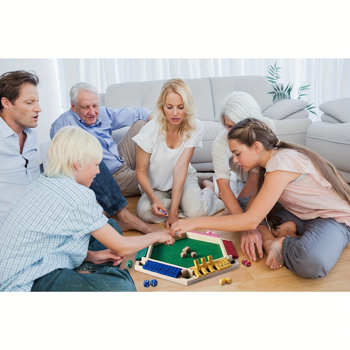 Six Player Wooden Shut the Box Game (Assorted Options)