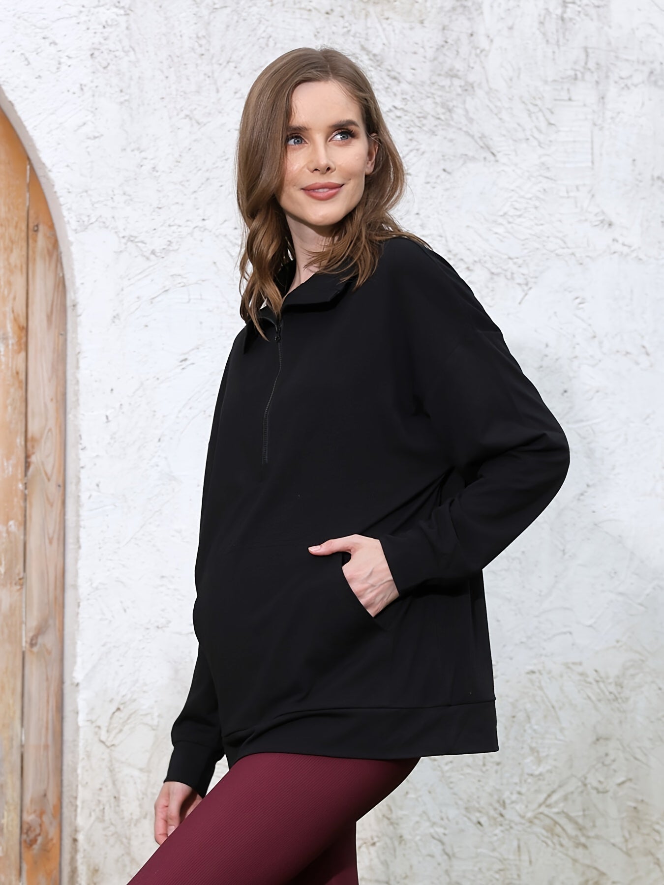 Maternity Shirts Half Zip Pullover (Assorted Options)