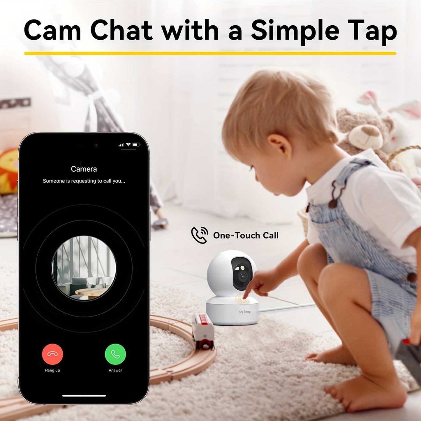 WiFi Smart Camera System Indoor Safety Monitor (3 Pcs,)