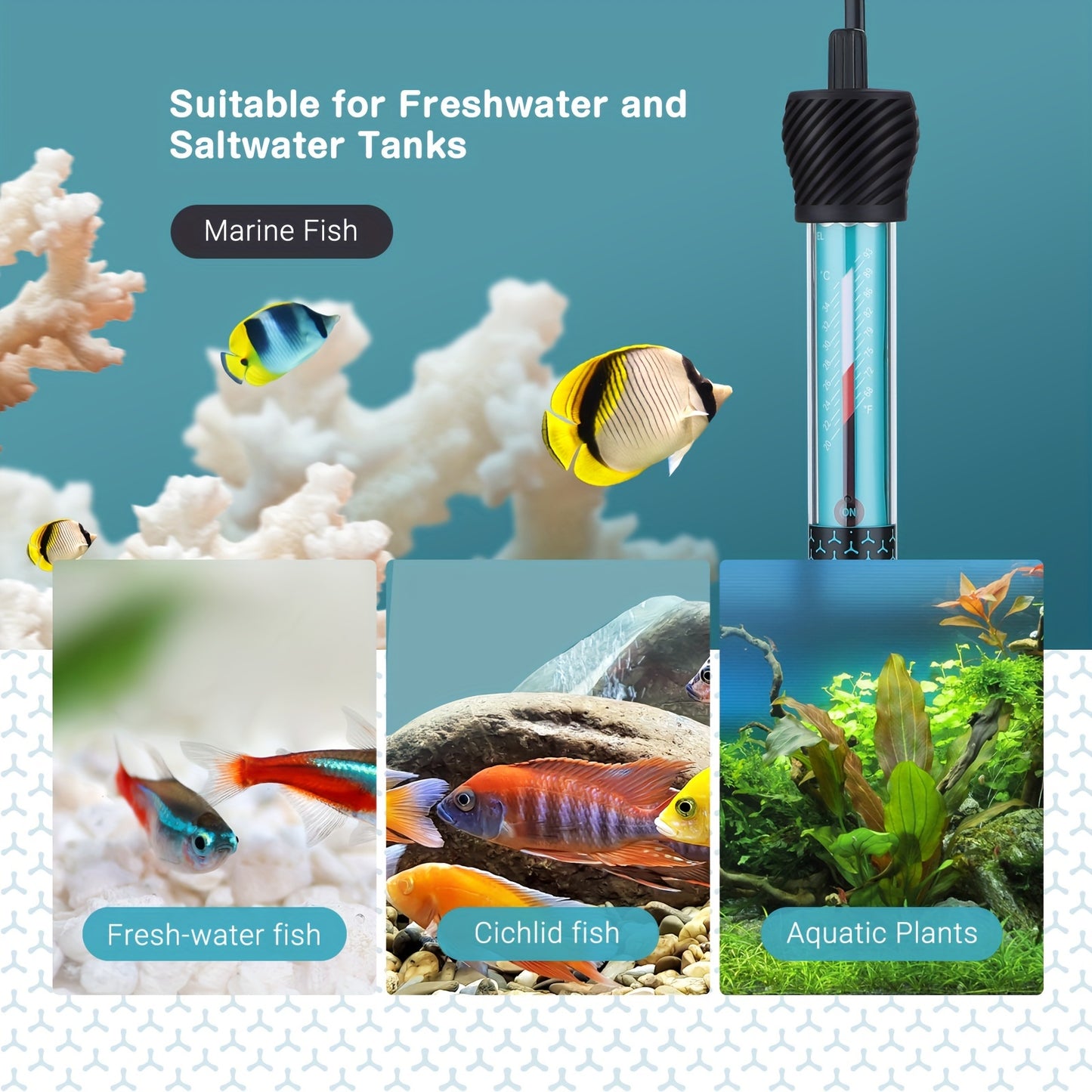 Adjustable Submersible Aquarium Heater (Assorted Sizes)